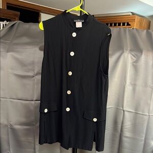 Carole Little Textured Black Top